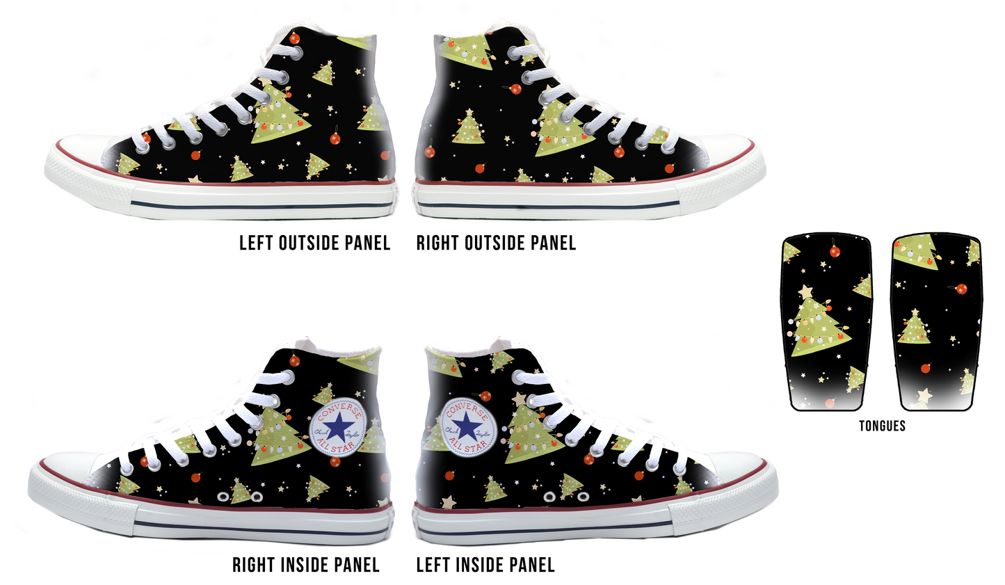 Merry Little Trees Converse Chucks High Top Shoes