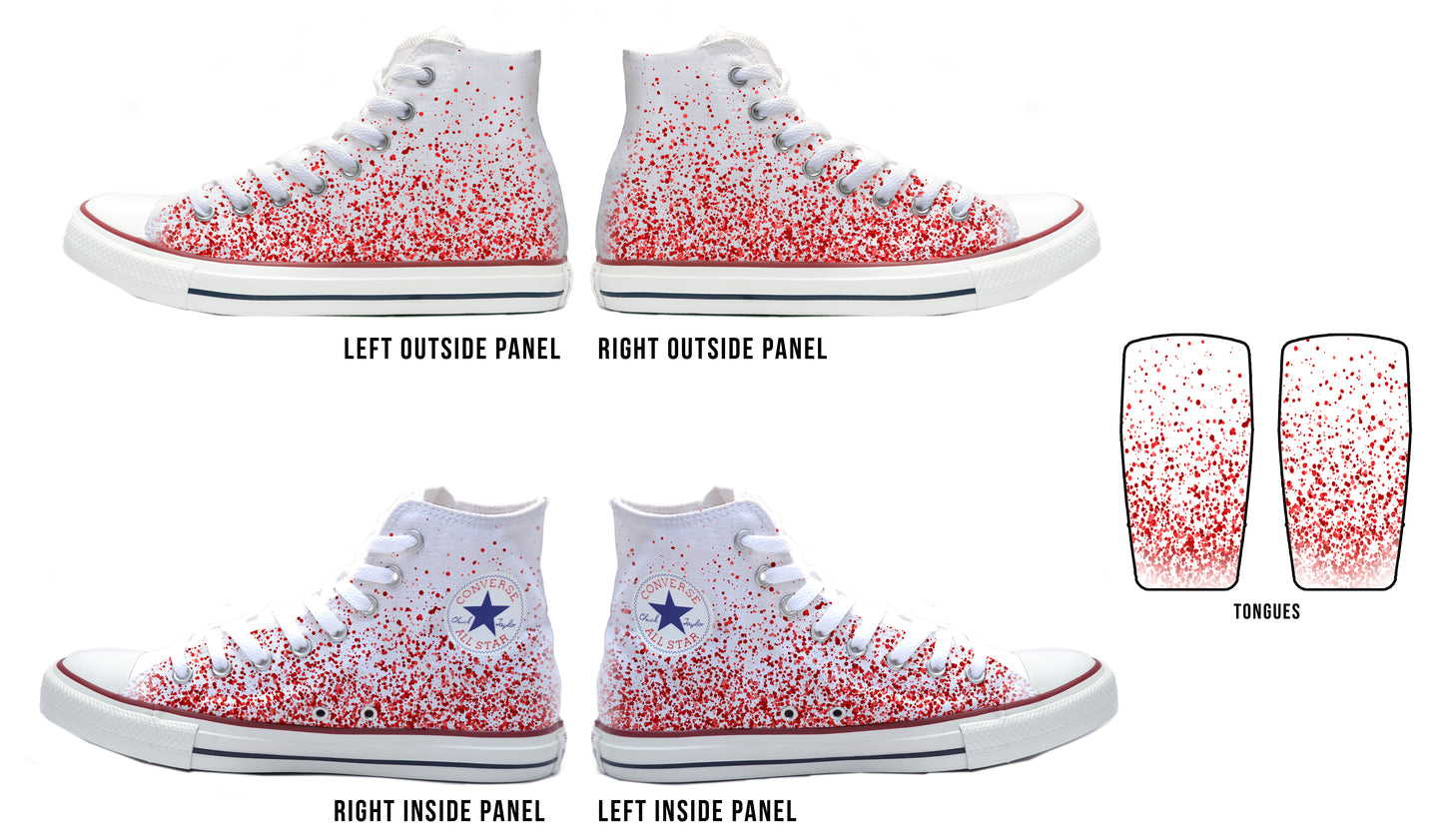 Confetti Red Converse Chucks High Top Shoes