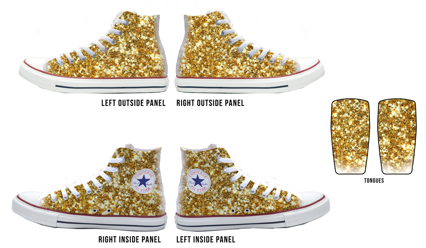 Sparkles Gold Converse Chucks High Top Shoes