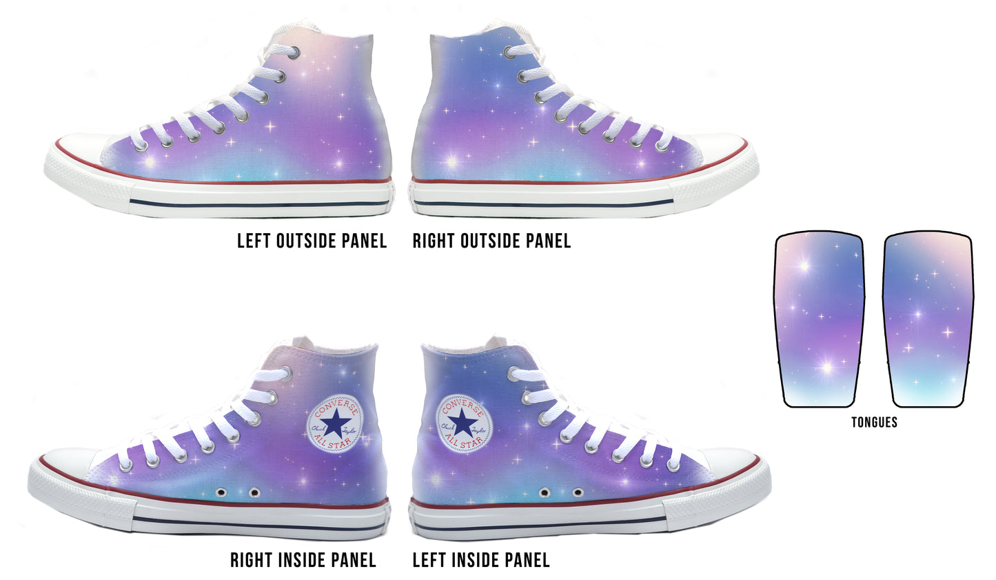 Sparkles Holographic Converse Chucks High Top Shoes