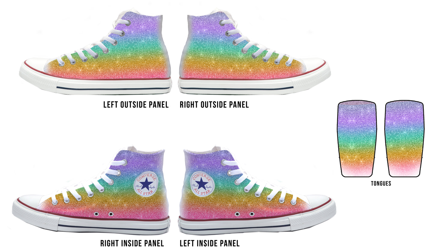 Sparkles Rainbow Converse Chucks High Top Shoes