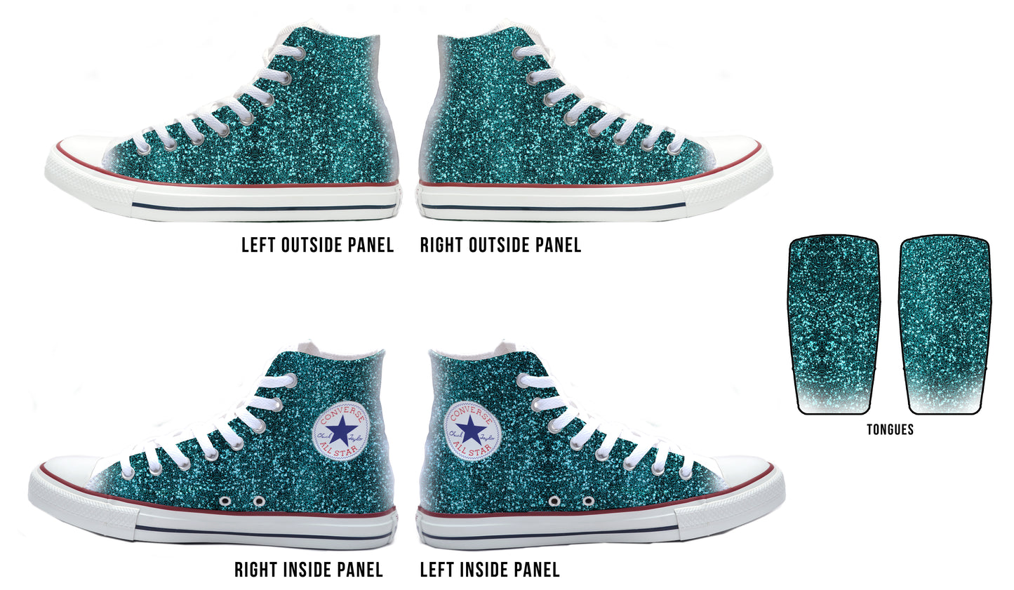 Sparkles Teal Converse Chucks High Top Shoes