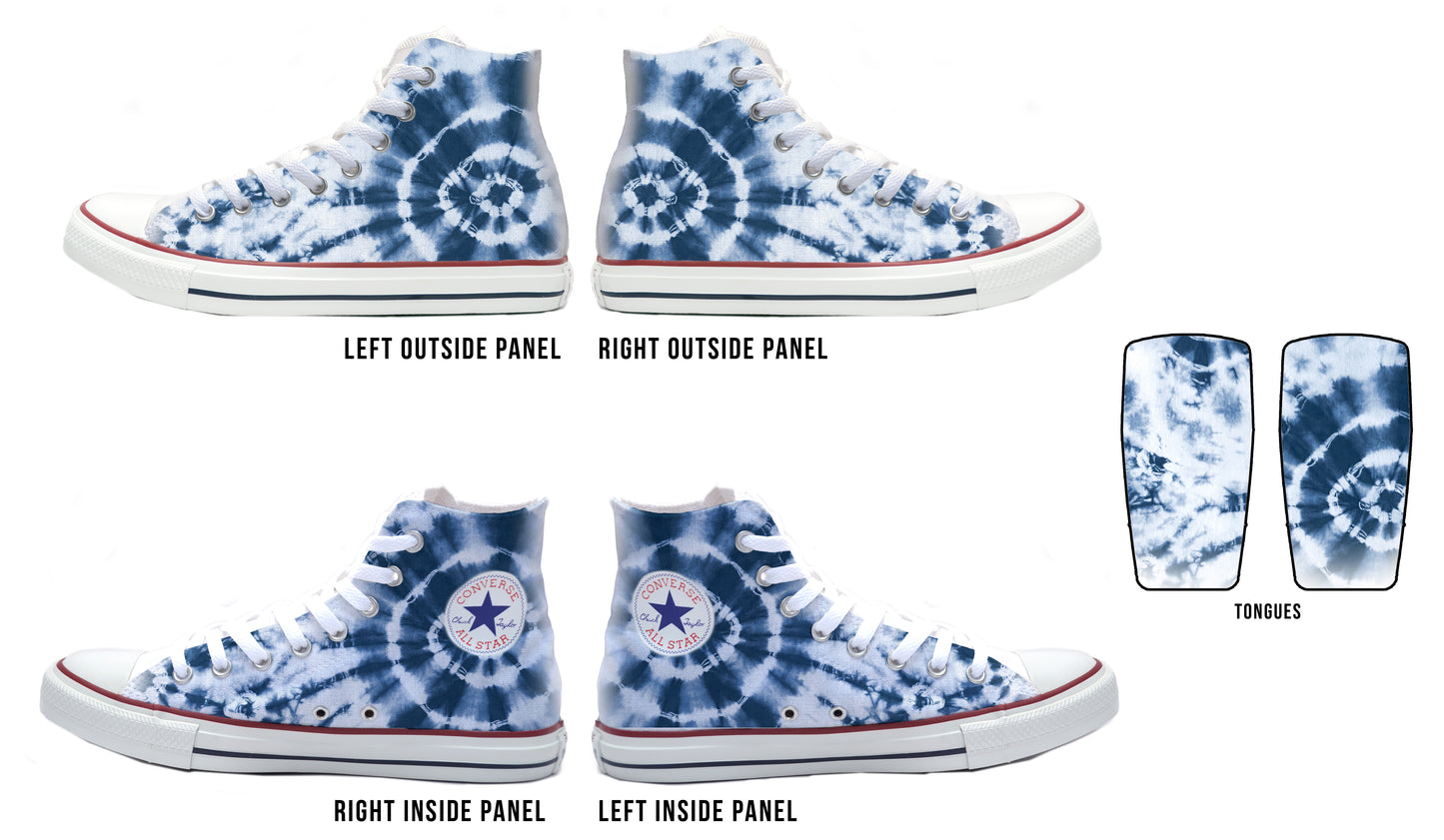 Tie Dye Blue Converse Chucks High Top Shoes