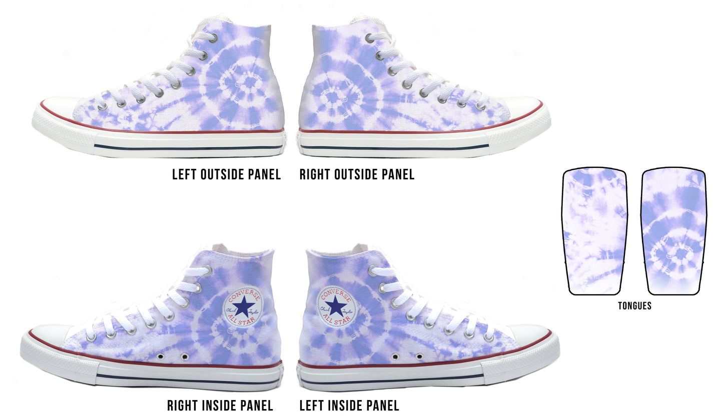 Tie Dye Purple Vintage Converse Chucks High Top Shoes