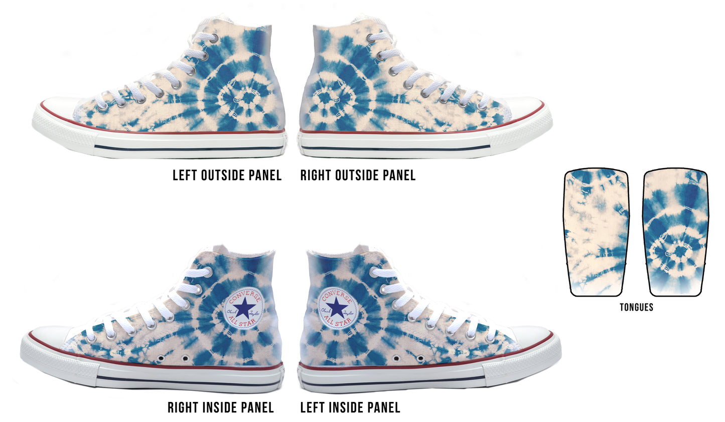 Tie Dye Teal Converse Chucks High Top Shoes