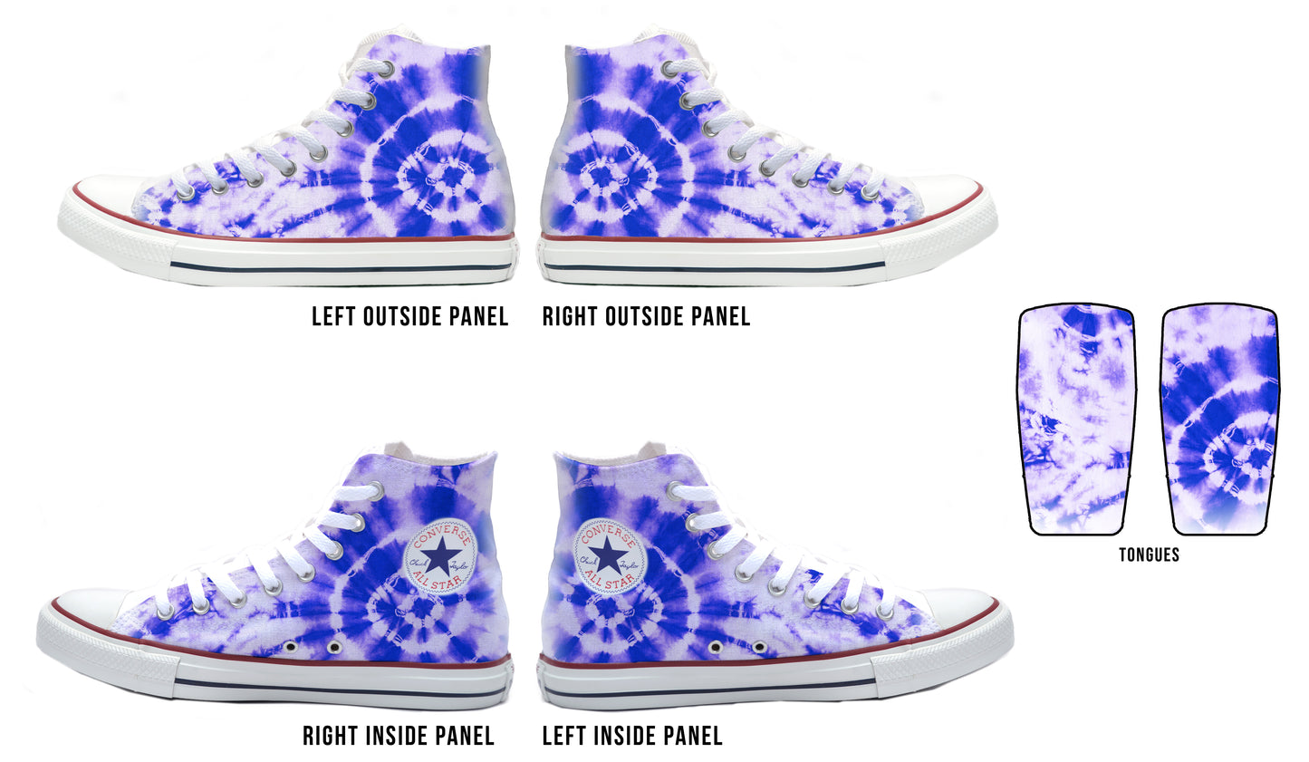 Tie Dye Purple Converse Chucks High Top Shoes