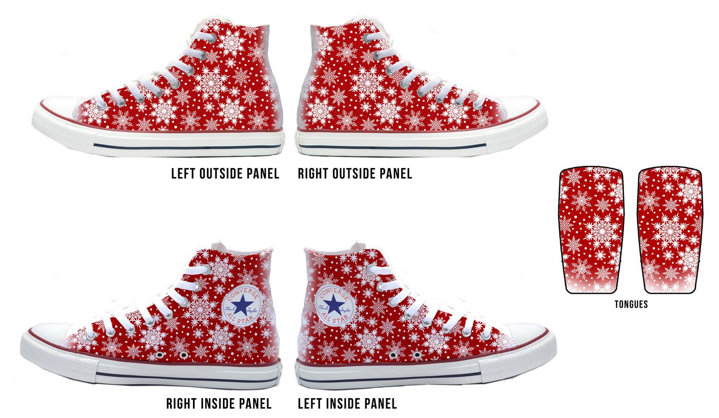 Snowflakes Converse Chucks High Top Shoes
