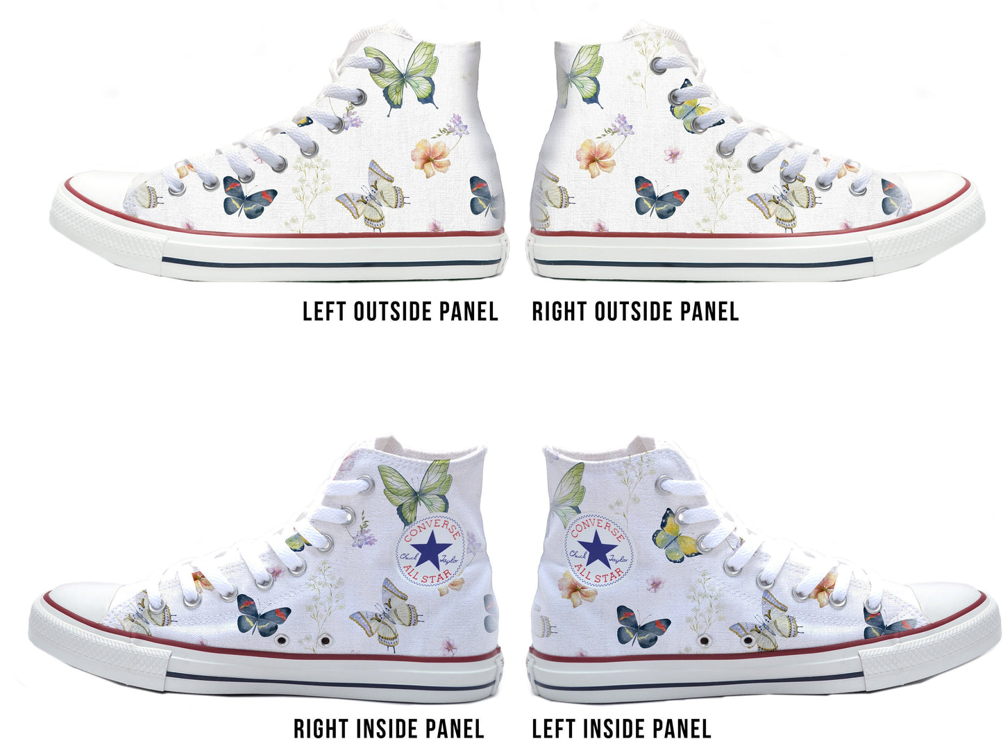 Butterfly Garden Converse Chucks High Top Shoes