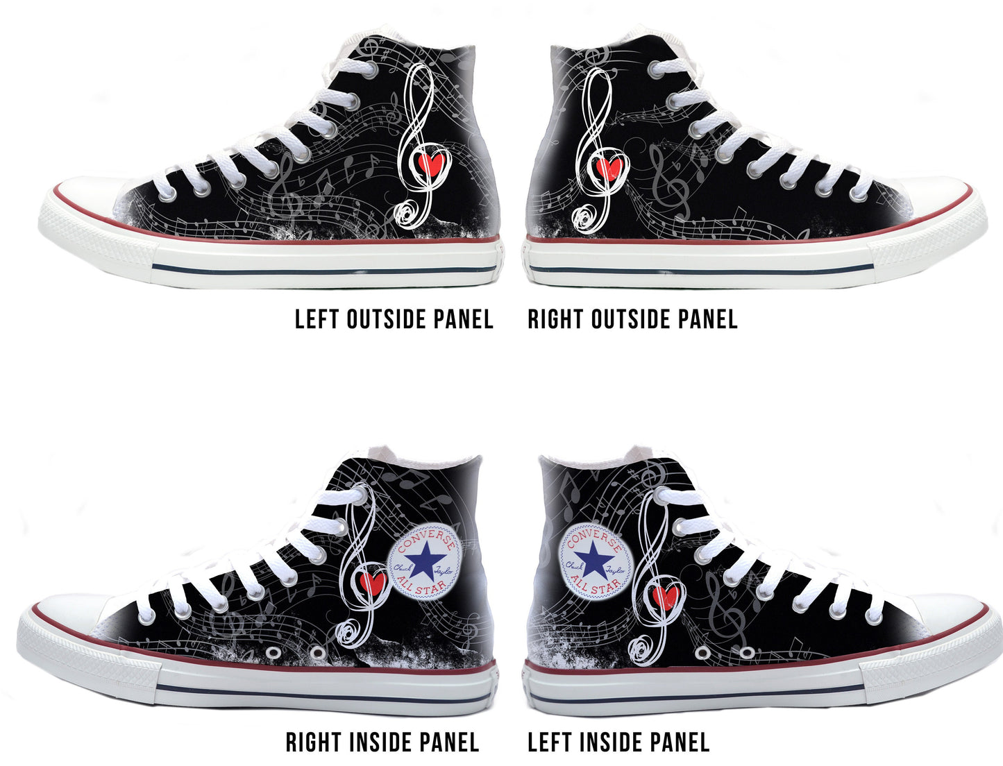 Music Is Love Converse Chucks High Top Shoes