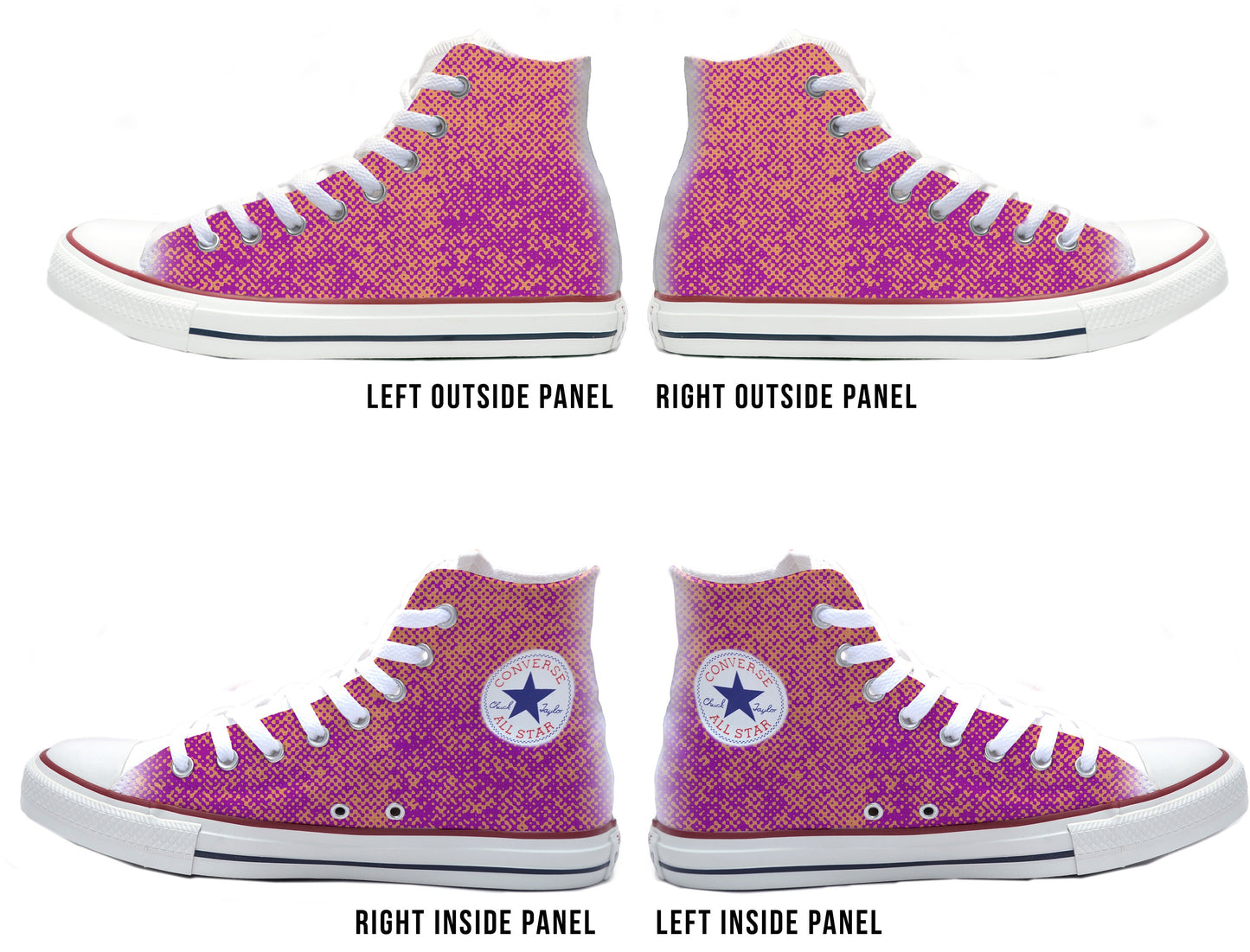 Pattern Pink and Purple Converse Chucks High Top Shoes