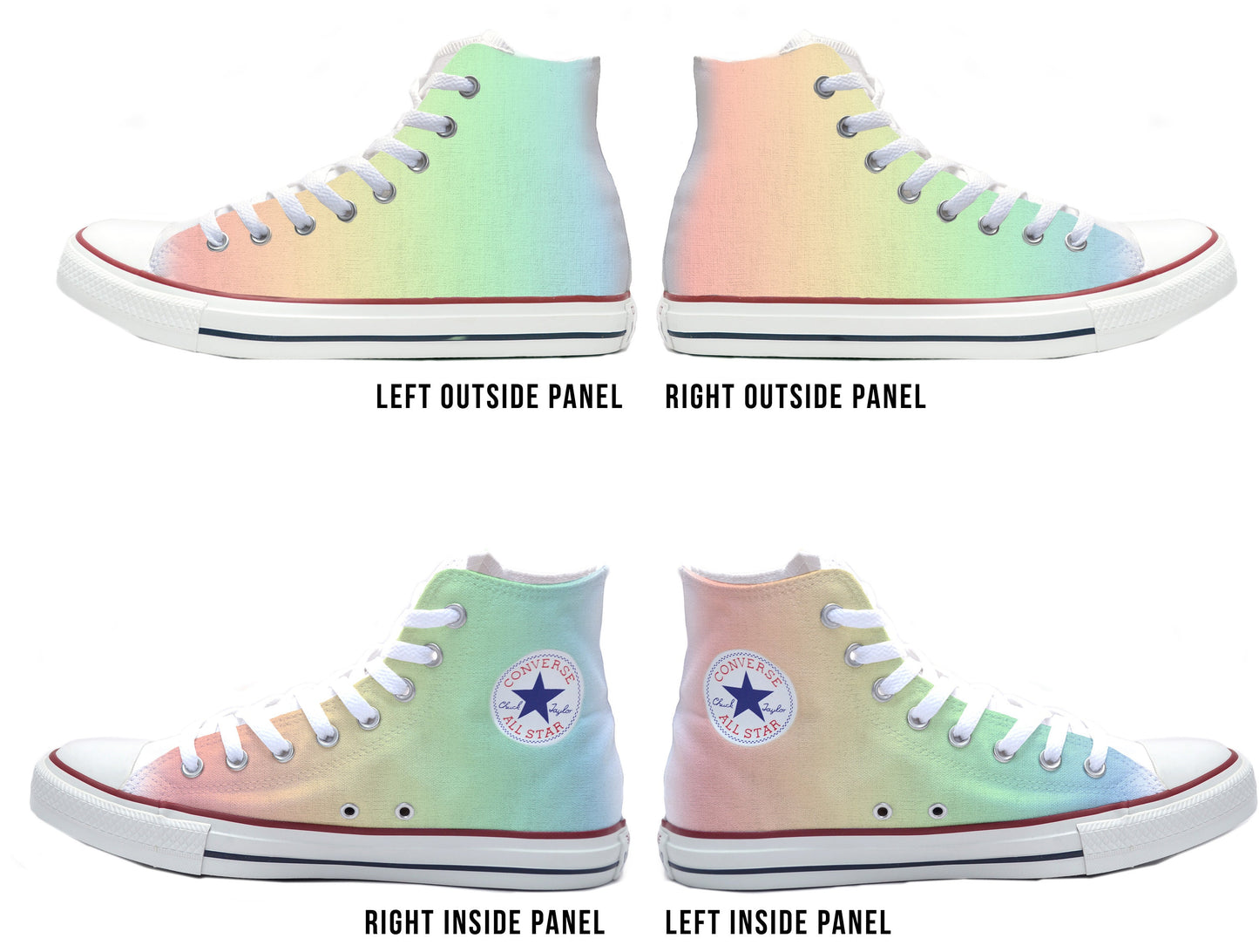 Gradient Pastel Rainbow Converse Chucks High Top Shoes