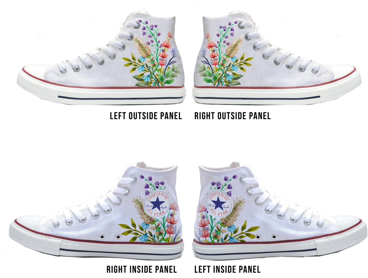 Wildflowers Converse Chucks High Top Shoes