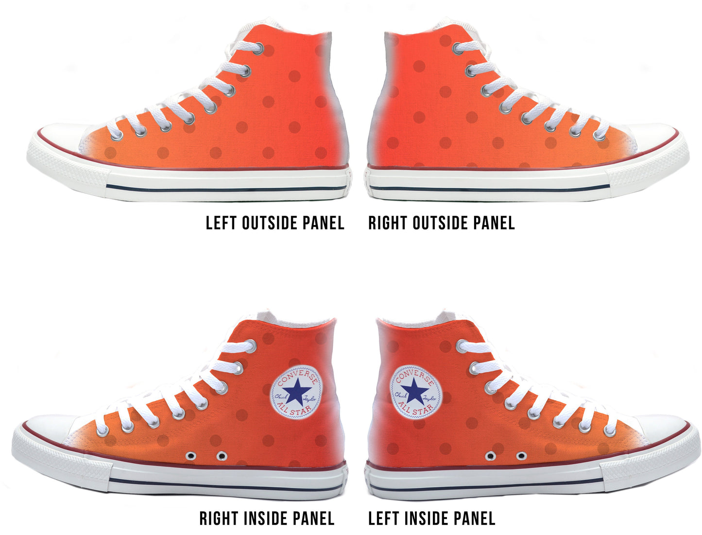Dots Orange Ombre Converse Chucks High Top Shoes
