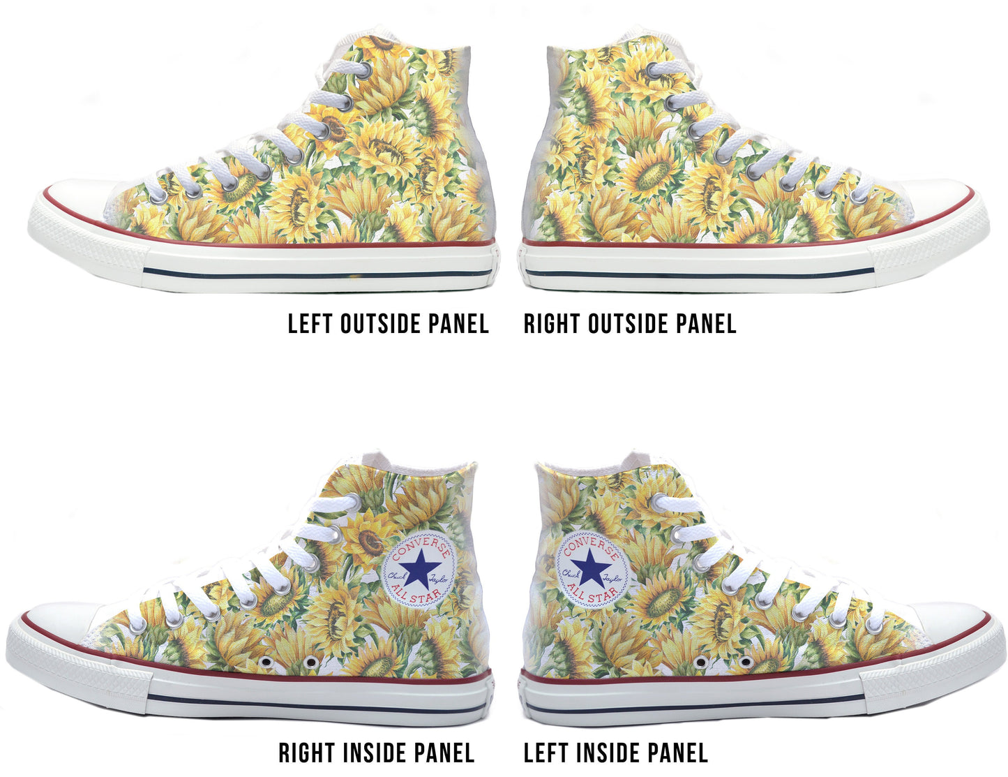 Sunflowers Converse Chucks High Top Shoes