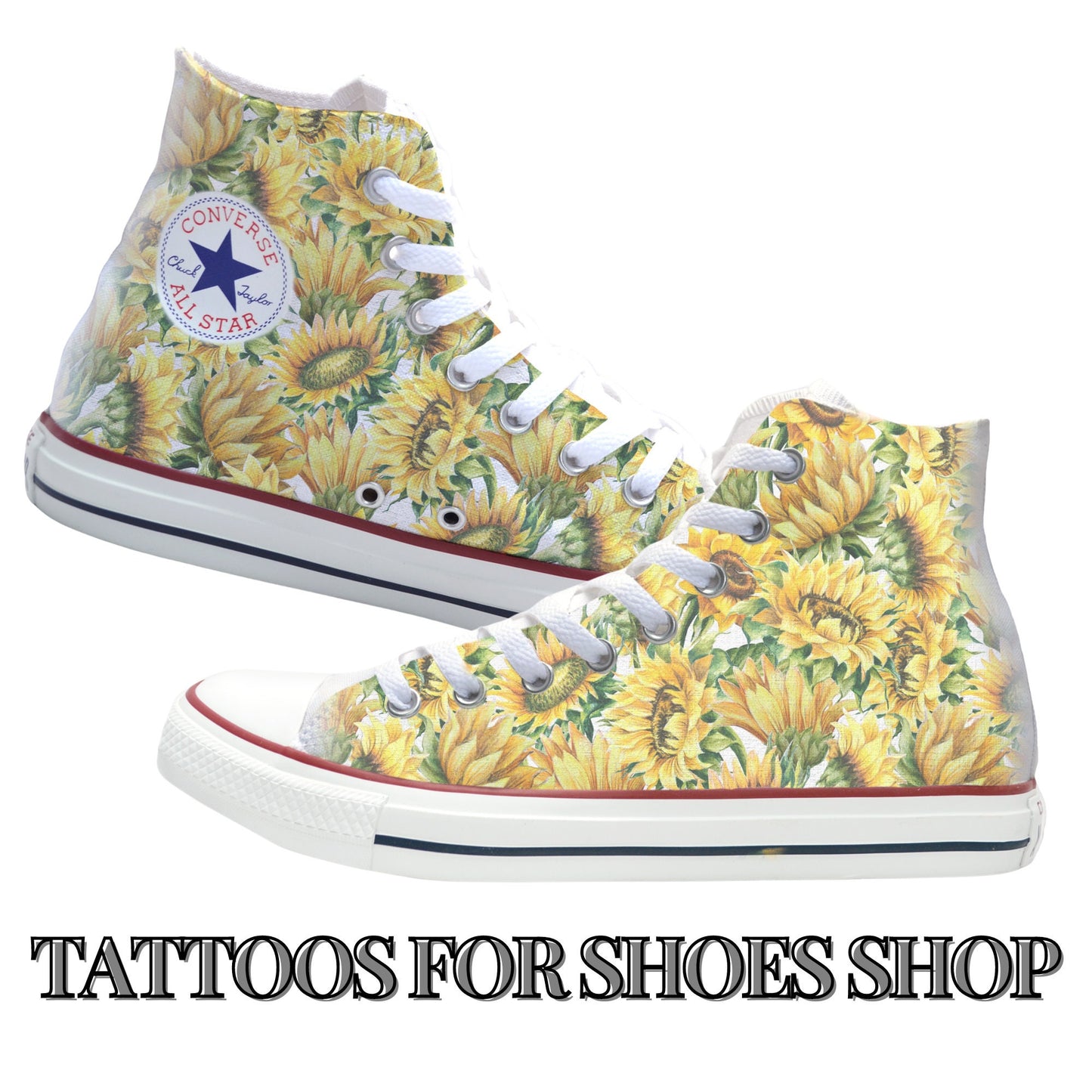 Sunflowers Converse Chucks High Top Shoes