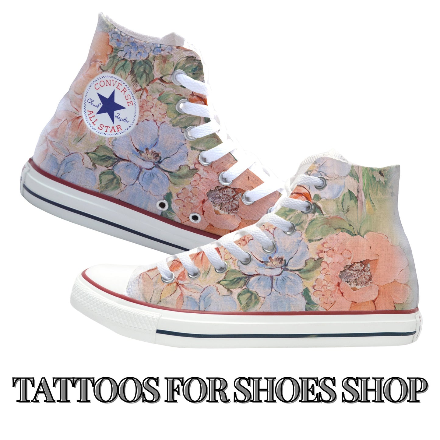 Vintage Floral Converse Chucks High Top Shoes