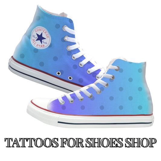 Dots Purple Green Ombre Converse Chucks High Top Shoes