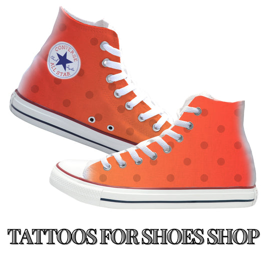 Dots Orange Ombre Converse Chucks High Top Shoes