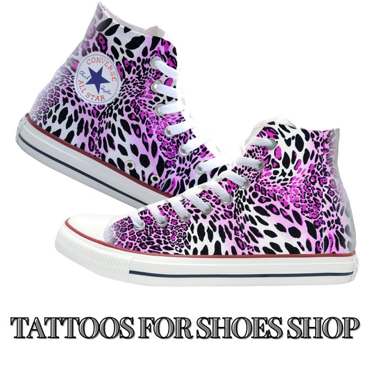 Leopard Print Pink Pattern Converse Chucks High Top Shoes