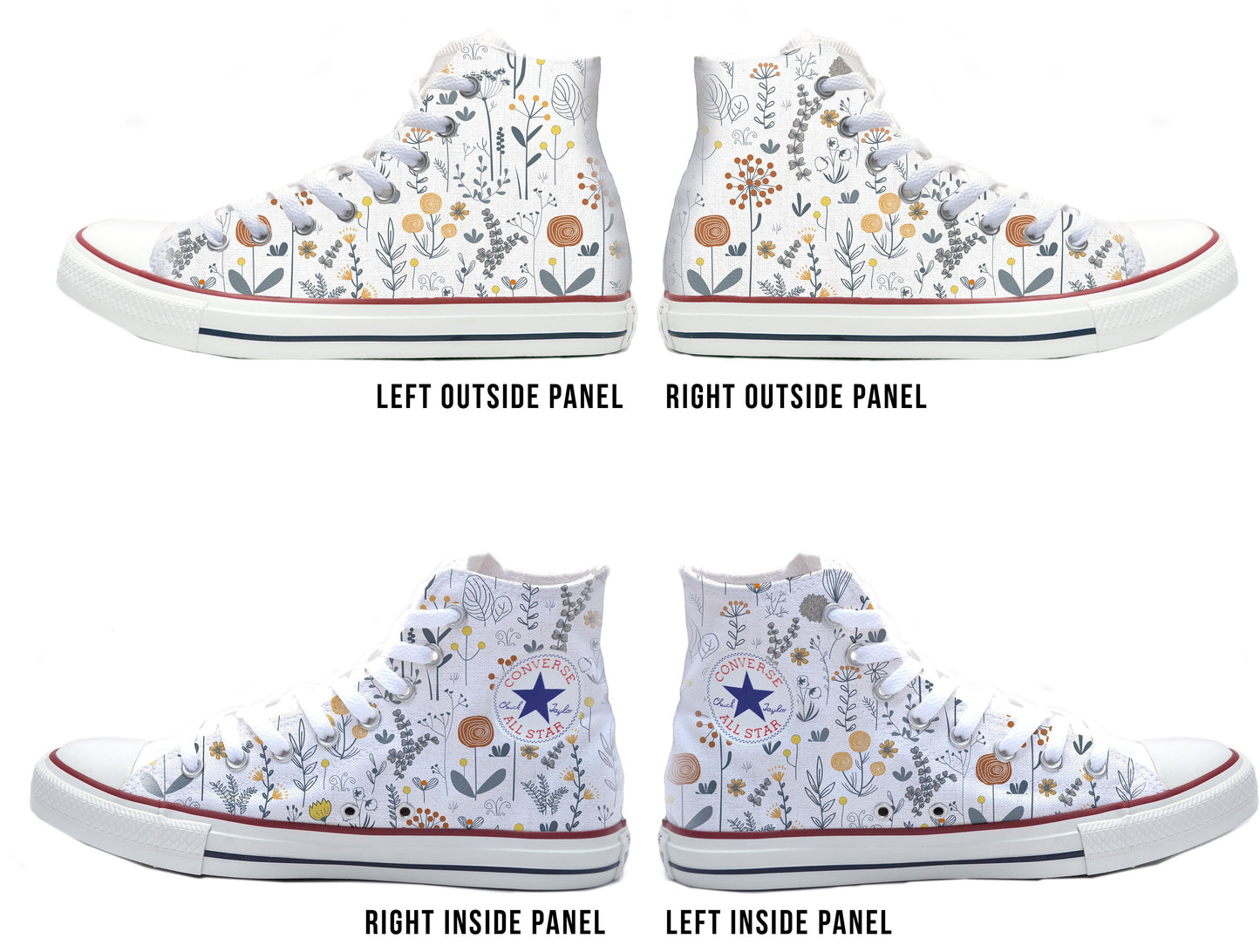 Boho Sage Converse Chucks High Top Shoes