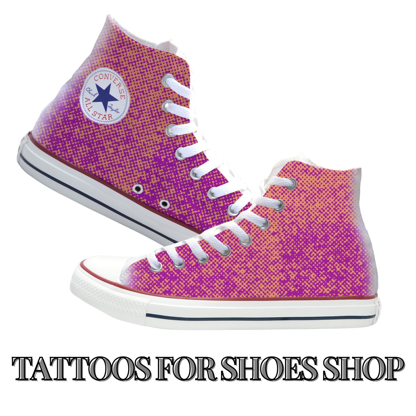 Pattern Pink and Purple Converse Chucks High Top Shoes