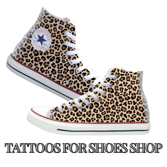 Leopard Print Converse Chucks High Top Shoes