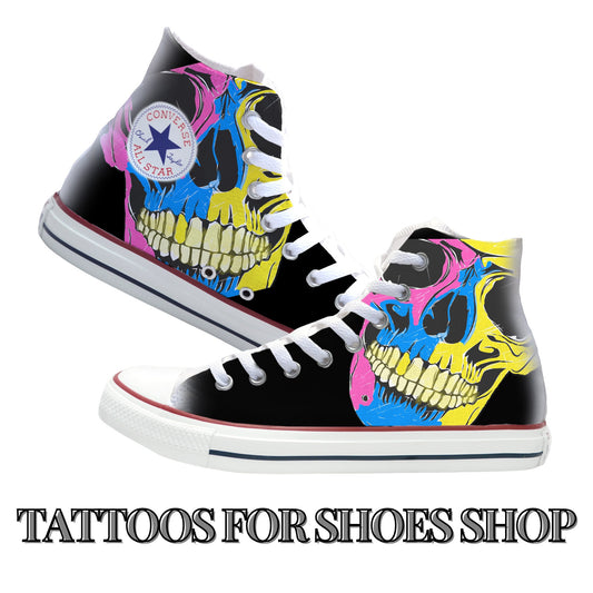 Sugar Skull Converse Chucks High Top Shoes