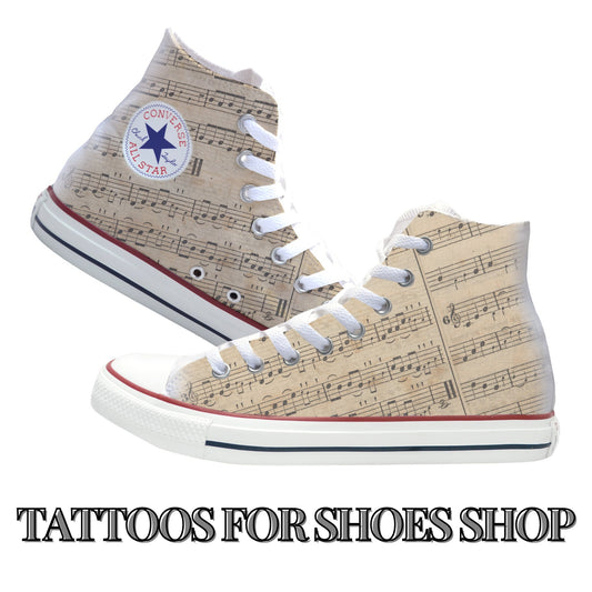 Vintage Sheet Music Converse Chucks High Top Shoes