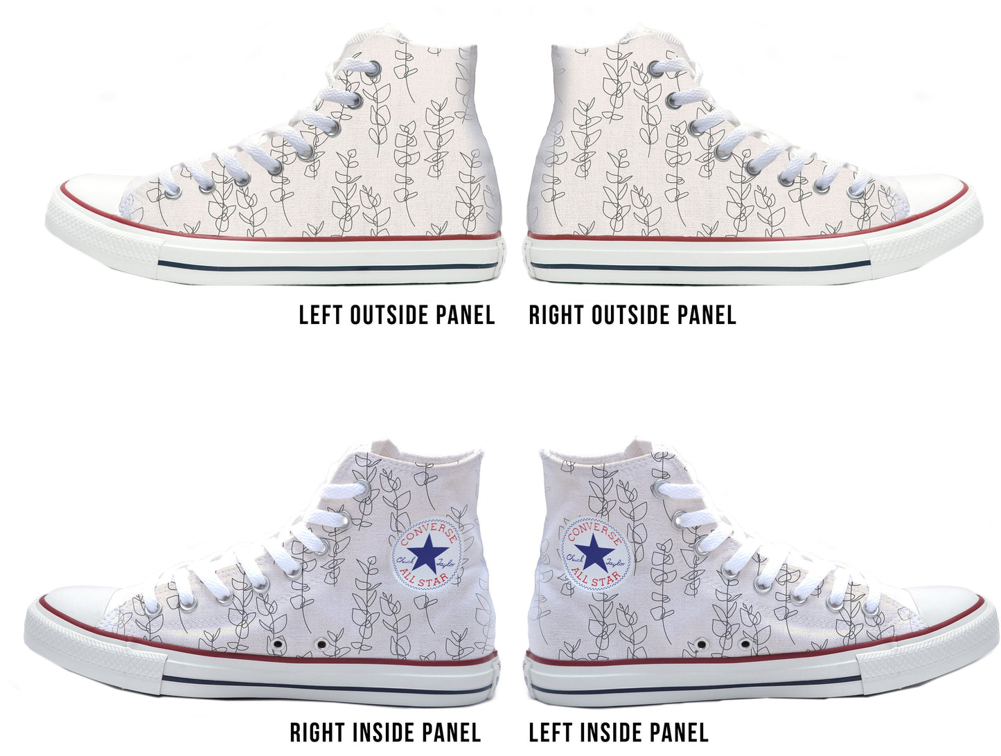 Botanical Print Converse Chucks High Top Shoes