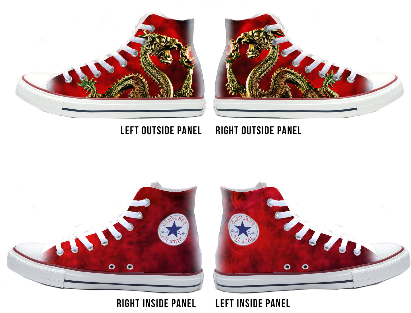 Chinese Dragon Converse Chucks High Top Shoes