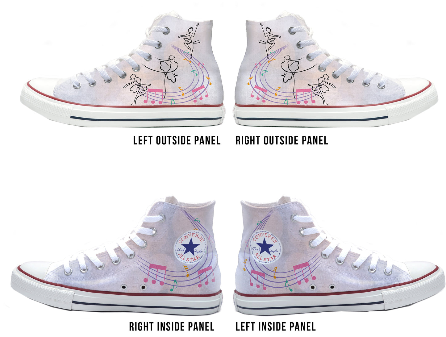 Ballet Movement Converse Chucks High Top Shoes