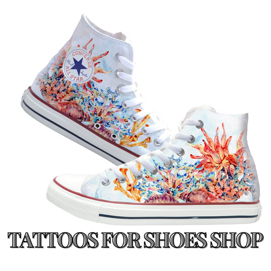 Colorful Coral Converse Chucks High Top Shoes