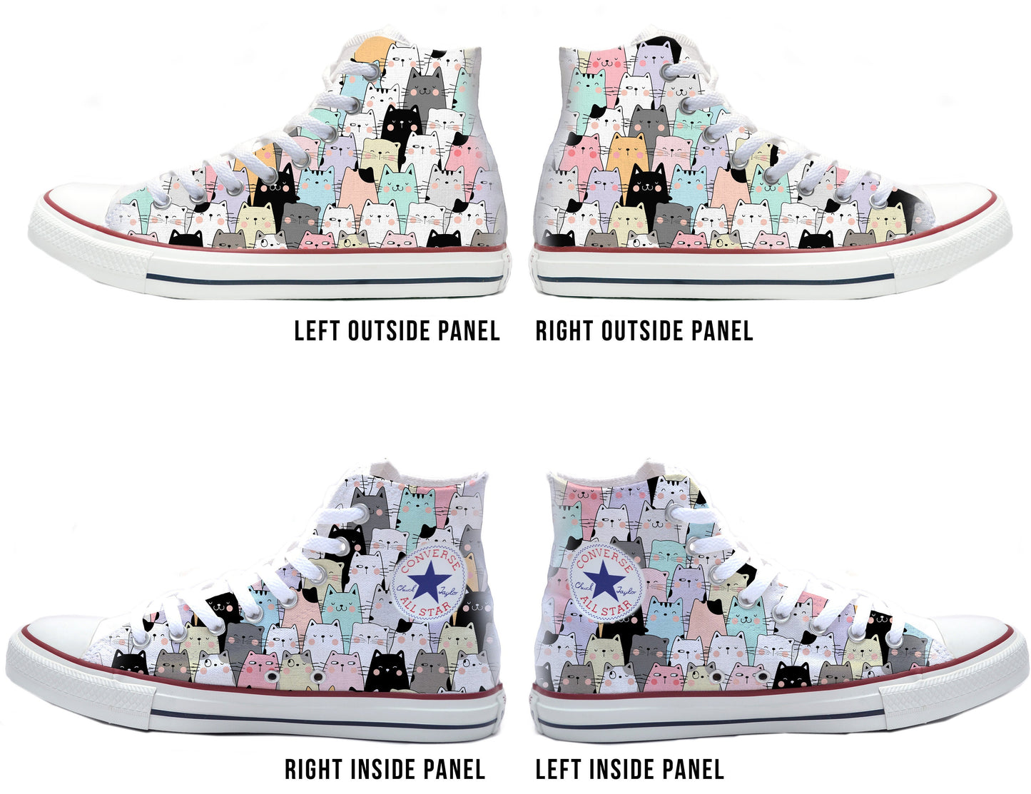 Cat Lady Chic Converse Chucks High Top Shoes