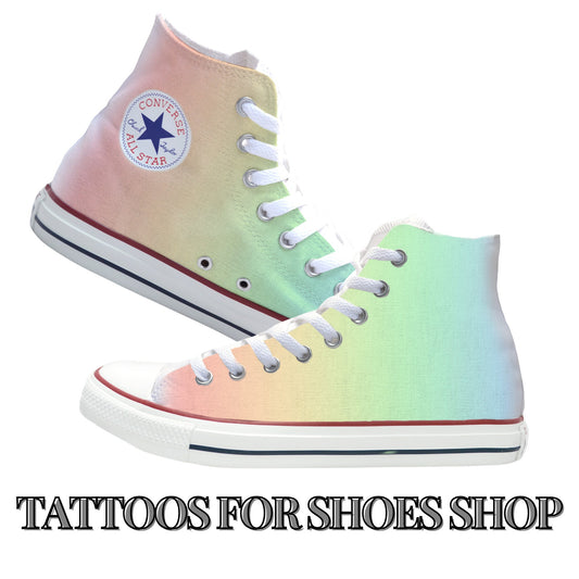 Gradient Pastel Rainbow Converse Chucks High Top Shoes