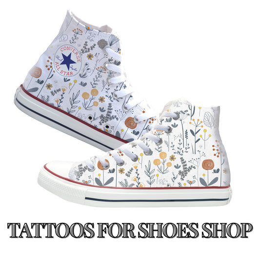 Boho Sage Converse Chucks High Top Shoes