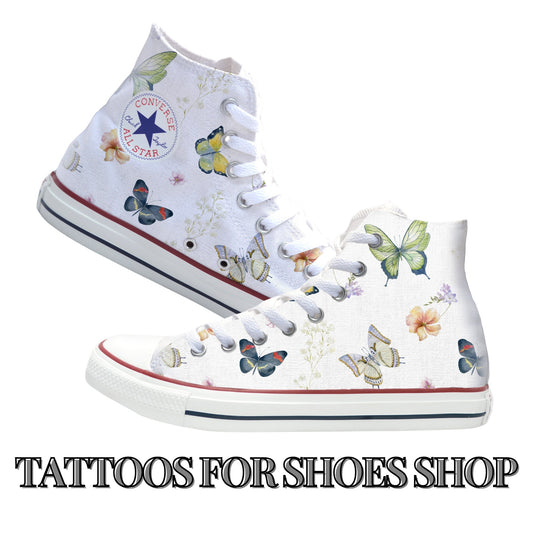 Butterfly Garden Converse Chucks High Top Shoes