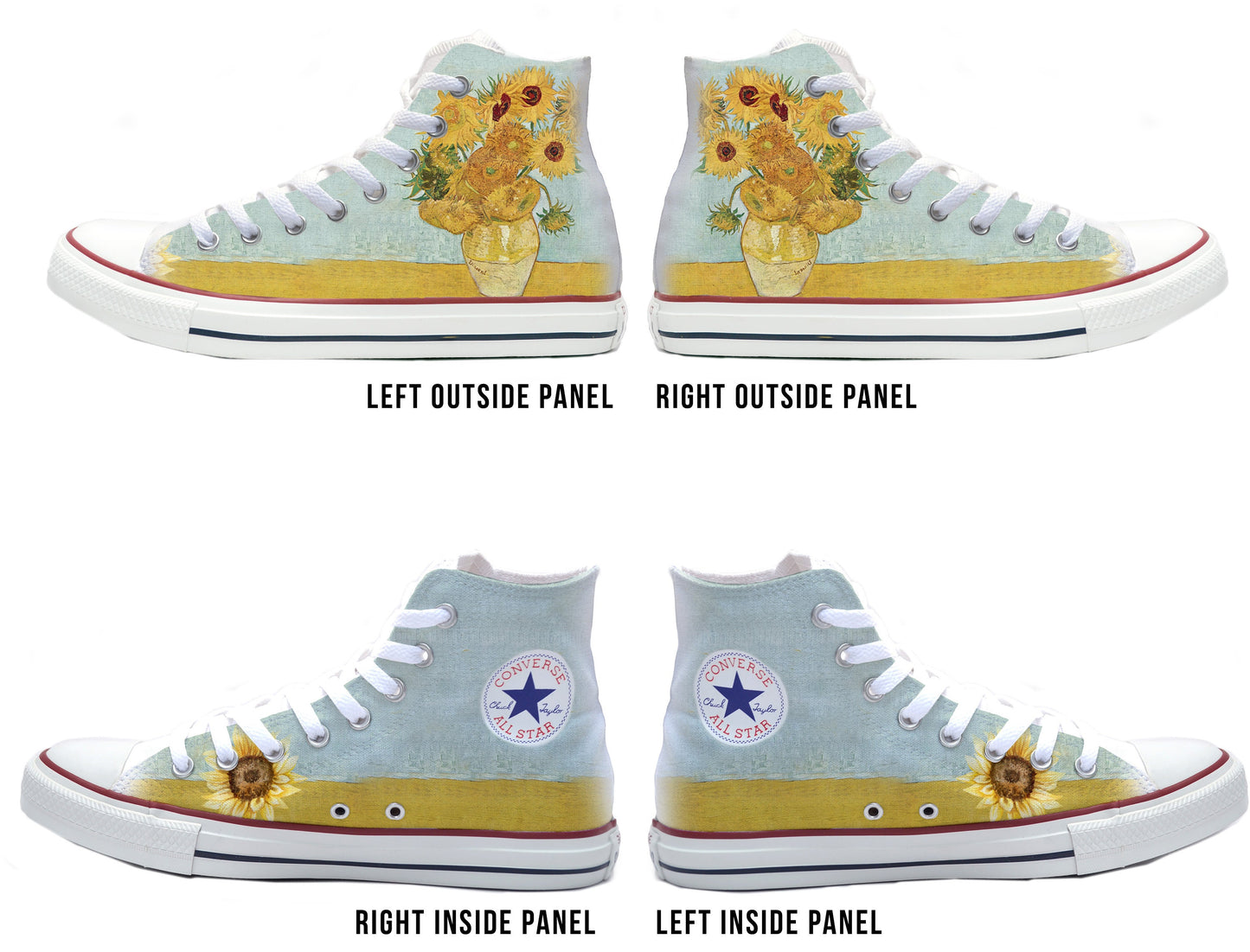 Van Gogh Sunflowers Converse High Top Shoes