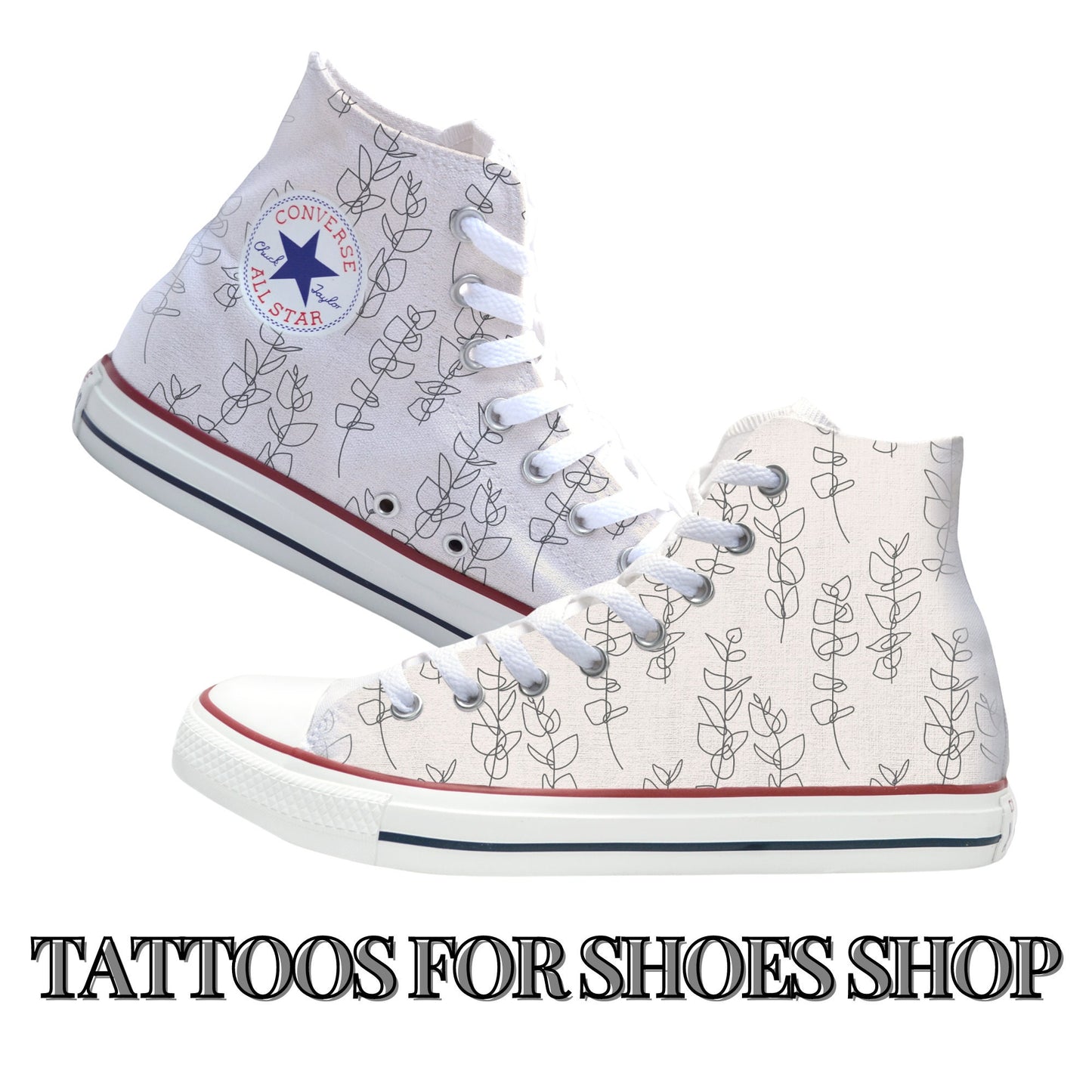 Botanical Print Converse Chucks High Top Shoes