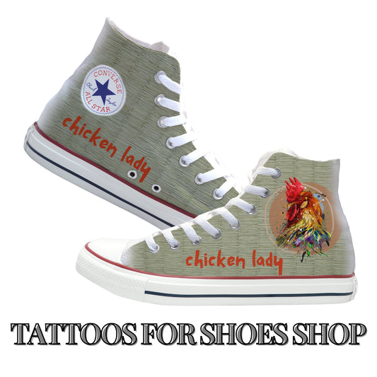 Chicken Lady Strut Converse Chucks High Top Shoes