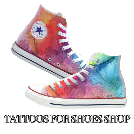 Watercolor Paint Converse Chucks High Top Shoes