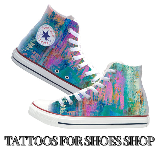 Abstract Bright Converse Chucks High Top Shoes