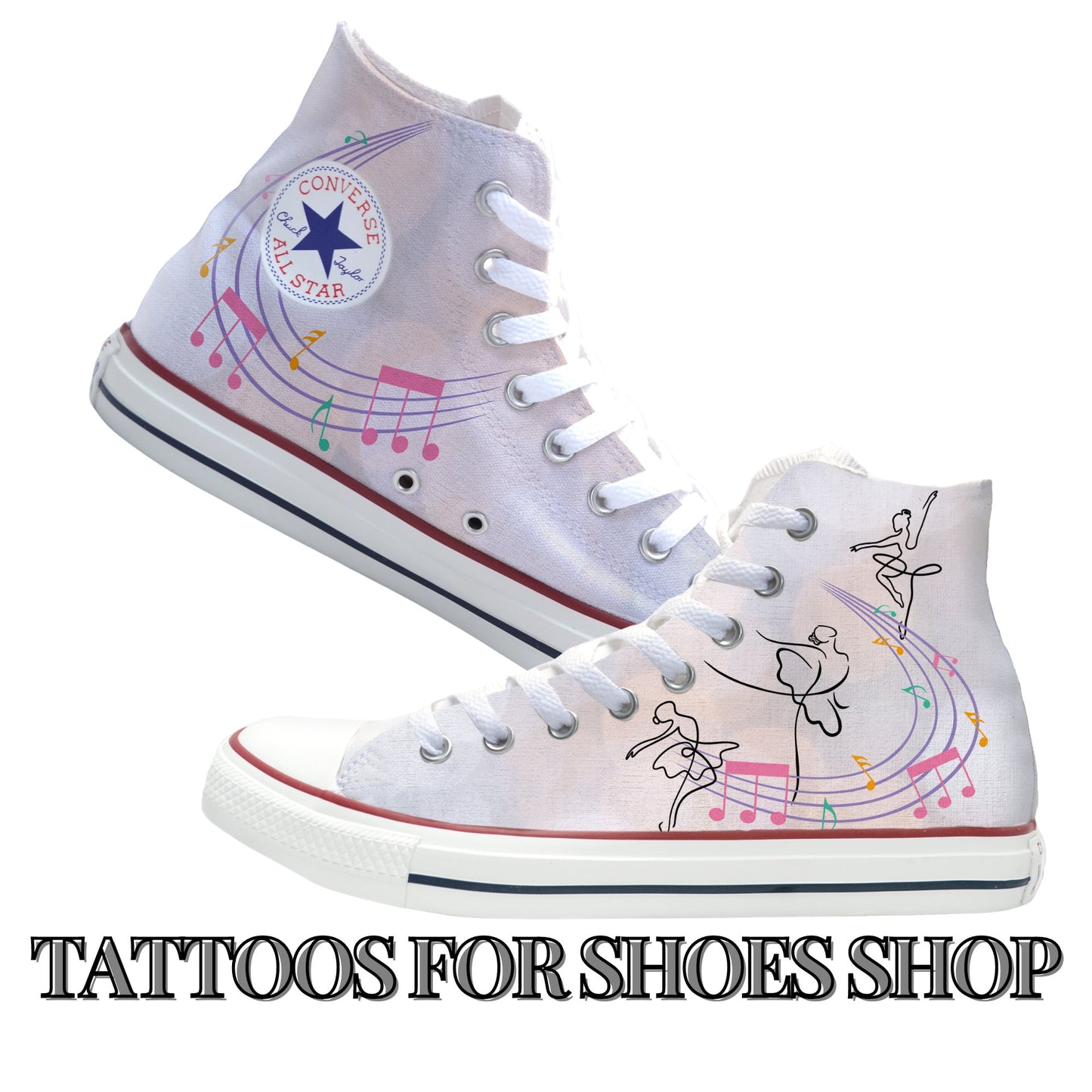 Ballet Movement Converse Chucks High Top Shoes