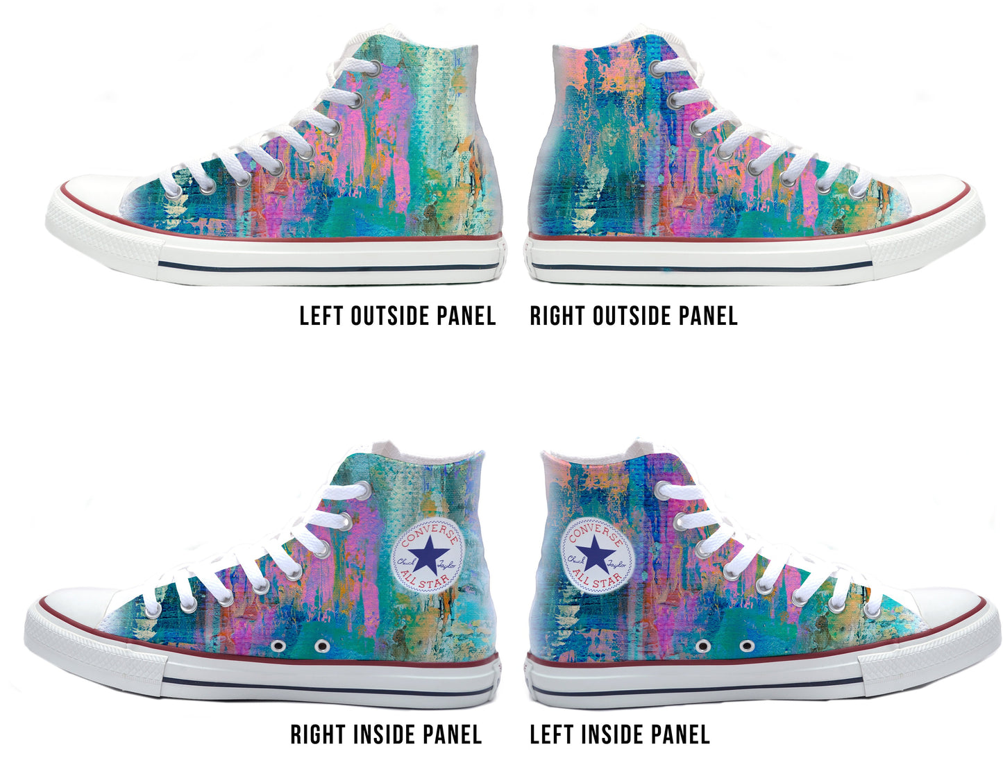 Abstract Bright Converse Chucks High Top Shoes