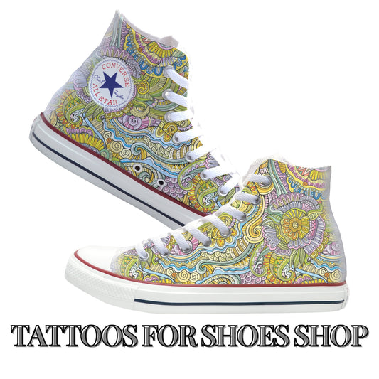 Abstract Floral Converse Chucks High Top Shoes