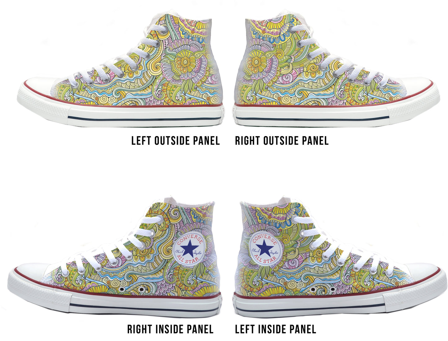 Abstract Floral Converse Chucks High Top Shoes